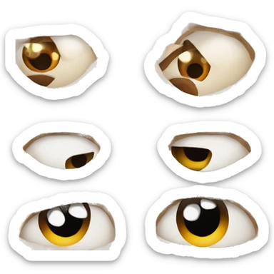 One eye wide with fear, one eyewide with anger sticker