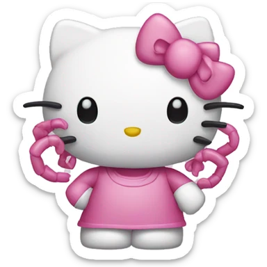 Hello kitty with 8 arms sticker