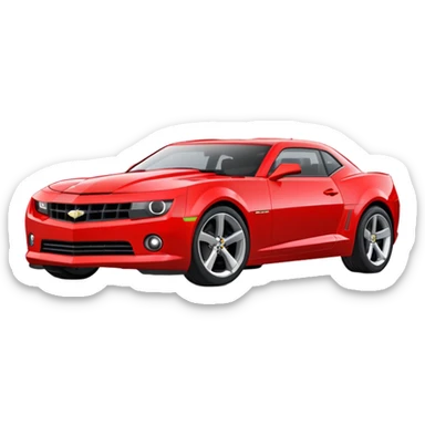 red minimalist Chevrolet Camaro sports car sticker