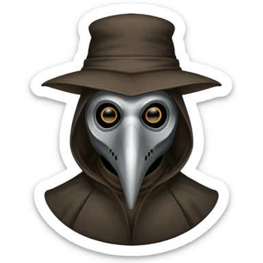 plague doctor mask no hat straight forward sticker