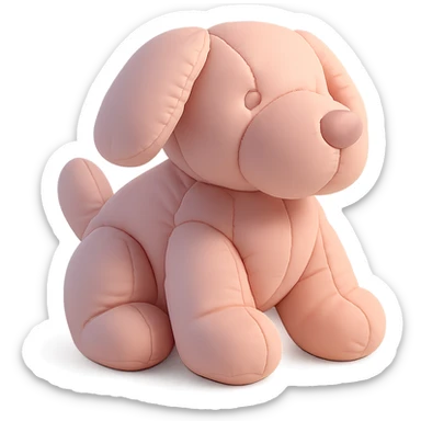 dog, soft and plush, pastel colors sticker