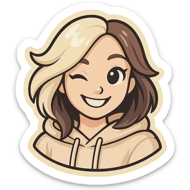 Make the character's skin even paler while preserving the classic Telegram sticker style with clean outlines and light colors. Remove the background. sticker