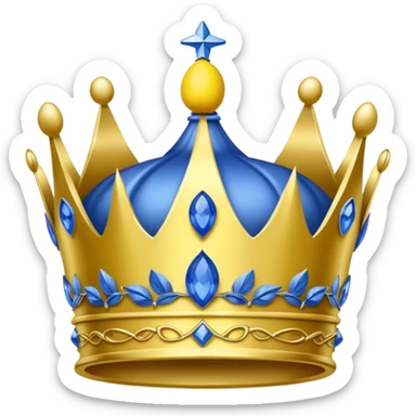 Blue crown with lemon sticker
