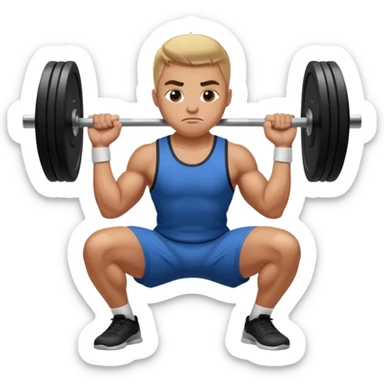 basketball player doing squat with a barbell with weight sticker