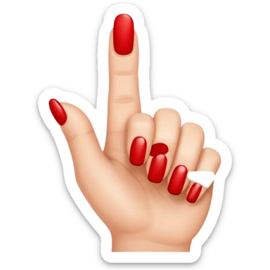 Hand with only the thumb nail painted red sticker