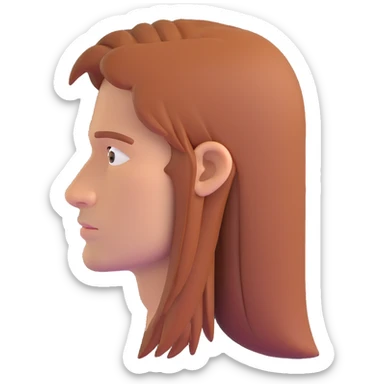 man's head with long gingery brown mullet looking to the left sticker