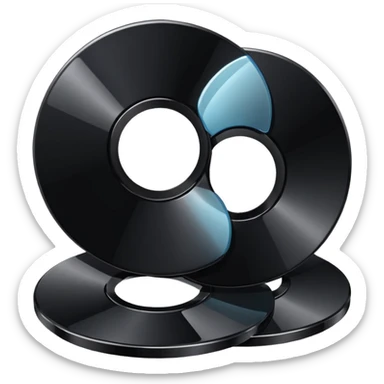 two black computer disk sticker