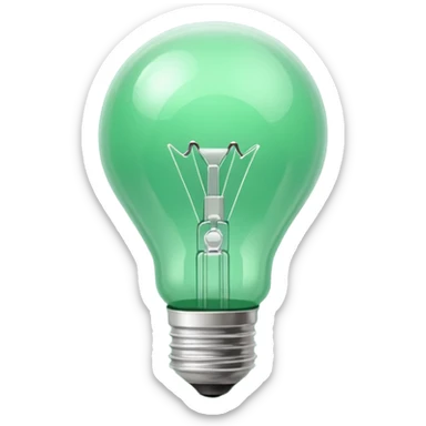 Small icon emoji of idea bulp, minimum details, green #36a767 main color sticker