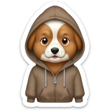 Dog wearing a hoody sticker