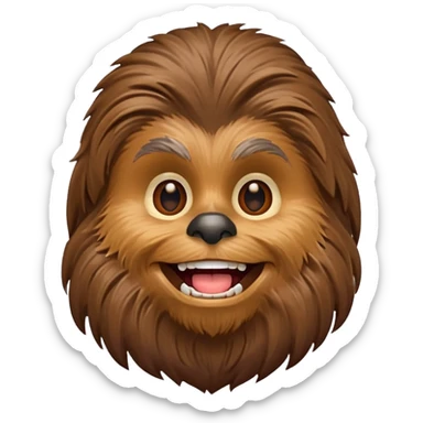 pero la cara de chewbacca en formato png con menos detalle, mas delgado y sonriente sticker