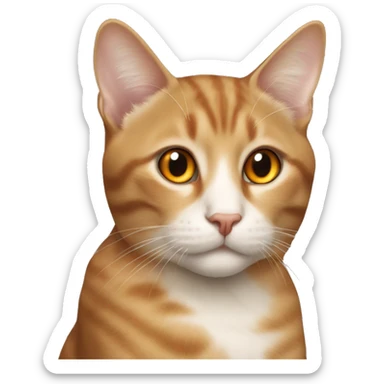 A Light Brown cat with a Little orange Spot above the left eye  sticker