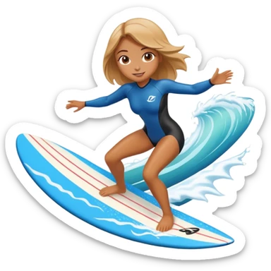 beautiful girl do surfing sticker