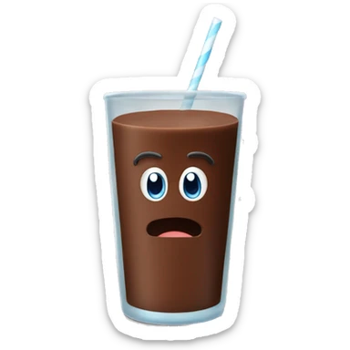 Un vaso de leche con chocolate  sticker