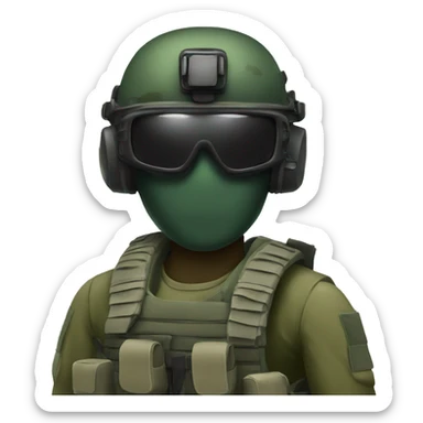 Special Forces Soldier wearing mask and night vision goggles sticker