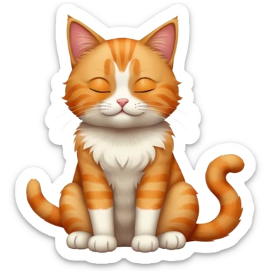 cat full body sitting with one eye closed winking sticker
