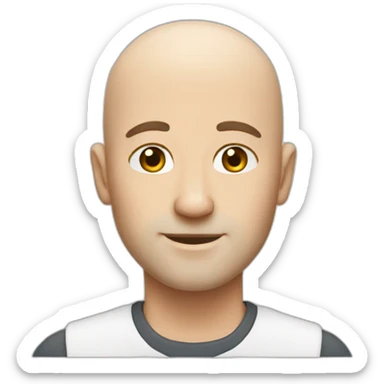 white tall bald guy sticker
