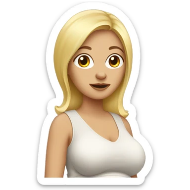 pregnant blonde woman  sticker