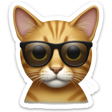 Cat with sunglasses sticker