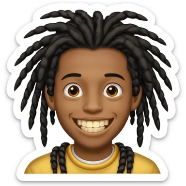 Garoto negro com black nudred com dente de ouro sticker