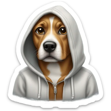 Dog wearing hoodrich sticker