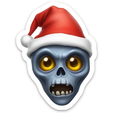 Dead alien in a Santa hat sticker