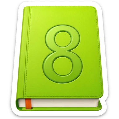 Lime green book with a number "6" in the cover sticker