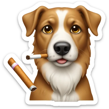 Hond met sigaret sticker