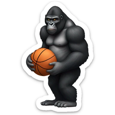 Gorilla with a basketball sticker