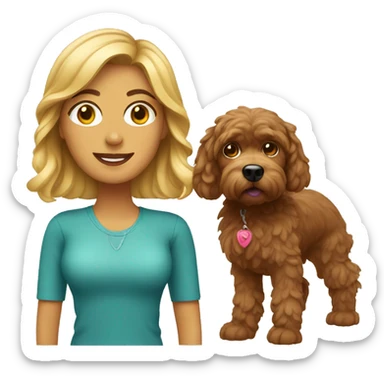 Women with cockapoo dog sticker