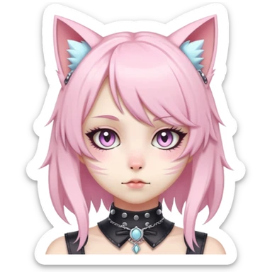 Pastel Edgy Kawaii Cute Beautiful Elegant Pretty Anime Punk Lolita Catgirl sticker