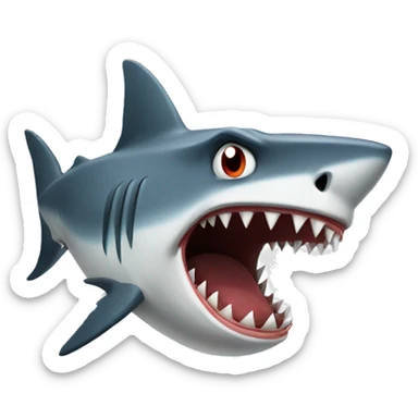 angry shark head sticker