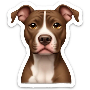 all brown cold tone girl pit bull dog sticker