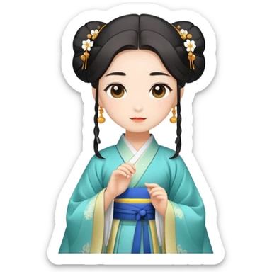 Beautiful girl wearing Hanfu sticker
