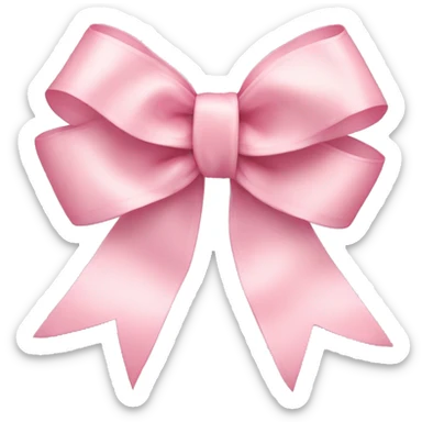 light pink ribbon bow sticker