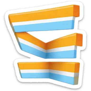  Thick straight lines going left to right. One Orange stripe on top , one yellow stripe underneath the orange, one white stripe underneath the yellow, one light blue stripe underneath the white, one dark blue stripe on the bottom  sticker