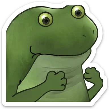 Arms crossed holding neck laughing sticker