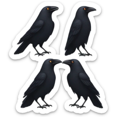 Three crows sticker