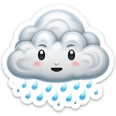 Cinematic Realistic Nimbus Emoji, Dark and foreboding, with thick, heavy clouds swirling ominously in the sky. The clouds are dense with rain, ready to pour down as the atmosphere charges with energy and anticipation. Soft glowing outline, capturing the essence of stormy tension and impending rain in a dense nimbus cloud! sticker