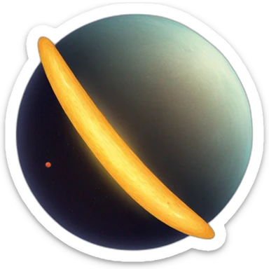 planet mercury with a question mark sign over sticker