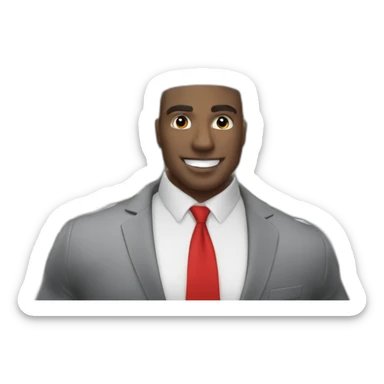 An employee of a real estate agency in a Superman suit with a red letter e sticker