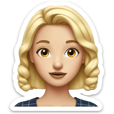 preppy girl with big eyelashes sticker