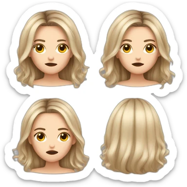 Upset, white women, balayage hair  sticker
