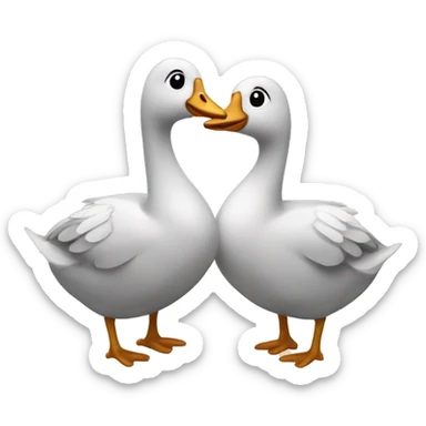Silly geese in love with hearts and sparkles  sticker