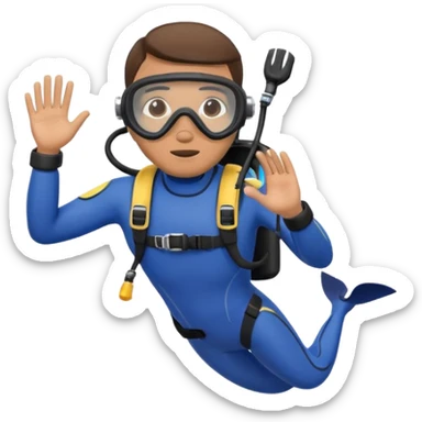 scuba diver with blue background sticker