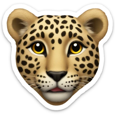 leopard heart sticker