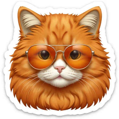 Orange Cat with sunglasses sticker