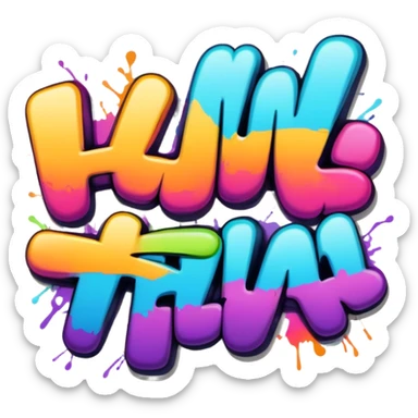 Graffiti the word huh sticker