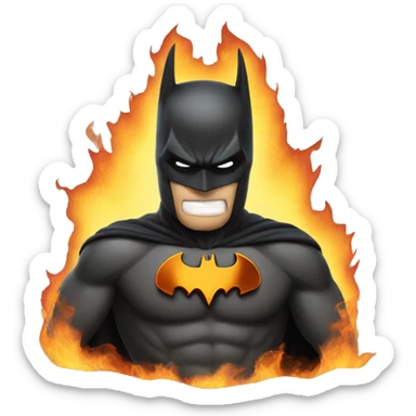 Batman in flames sticker
