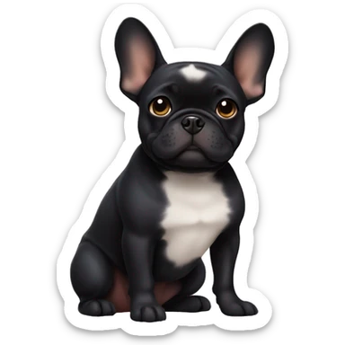 Cute black frenchie sticker