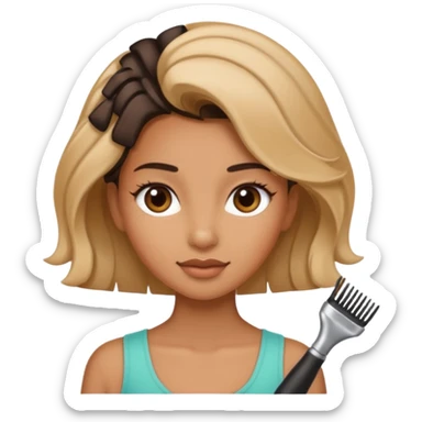 Girlwith  hairstyle tools  sticker